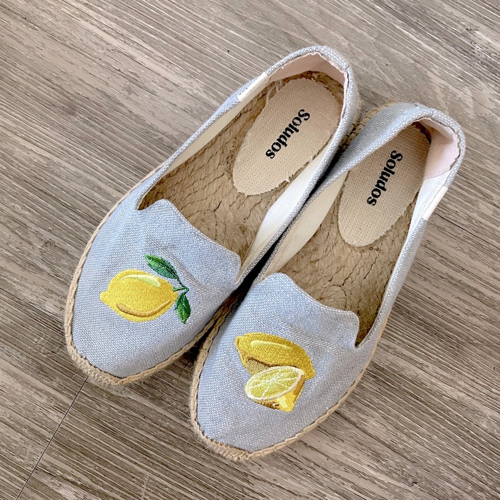 Soludos Dolphin Blue/Lemon Smoking Slipper